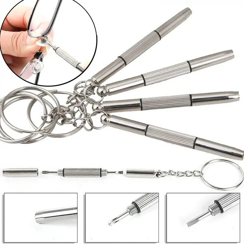Tuốc Nơ Vít mini 3 Trong 1 Sửa Kính Mắt / Móc Khóa / Tua Vít Kéo Cắt / Sửa Chữa Đồng Hồ