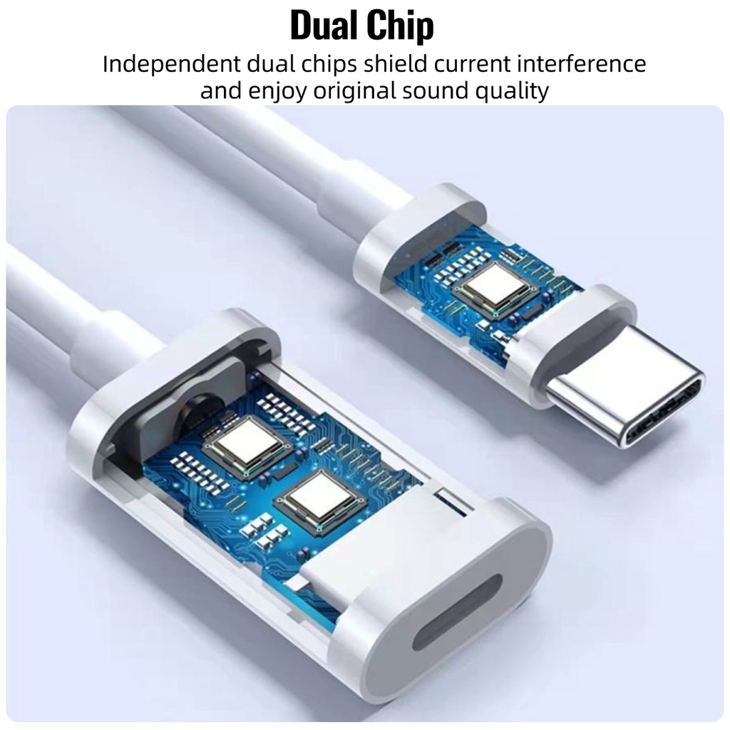 Ảnh Cáp chuyển đổi sạc/âm thanh tai nghe FONKEN USB C sang iOS thích hợp cho iPhone 15 Pad Pro Samsung 4