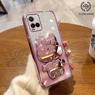ốp lưng vivo y21 y21s y33s y21a y21t Ốp Điện Thoại Silicon Mềm Mạ Điện Họa Tiết Thỏ Lấp Lánh Chống Rơi Cho vivo y21 y21s y33s y21a y21t
