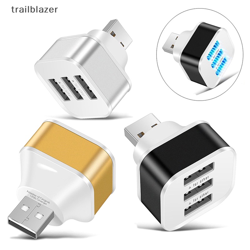 Bộ Chia 3 Cổng usb 2.0 Tích Hợp Đèn Báo Tiện Dụng Cho Xe Hơi Mới