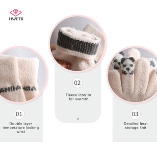 Găng tay cảm ứng HWETR len dệt kim giữ ấm cho nữ
