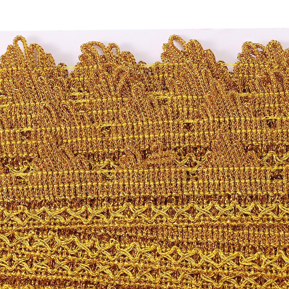 BAMBOOB 14 Sân Vàng Viền Ruy Băng, 4cm Polyester Ren Viền Ruy Băng, Vải Ren 1.6 Inch Vàng Trang Trí Viền Ruy Băng Trang Trí Nhà