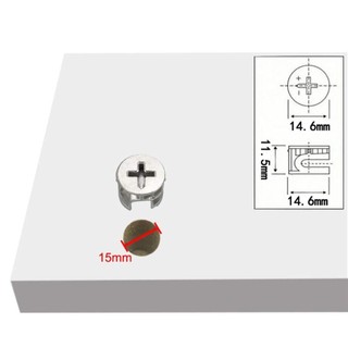 Phụ kiện kết nối UMITY 20 CÁI, Đai ốc khóa Cam mảnh 14.6 * 11,5 mm, Bộ phân loại ren kẽm bền bỉ Đồ nội thất