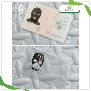 Set 10 Bao Đựng Thẻ Nhựa Trong Suốt Hình Che Mặt Ngẫu Nhiên – Bọc Thẻ CCCD, ATM, Card Visit Độc Đáo
