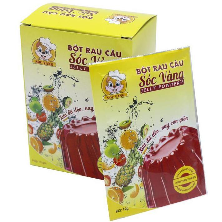 [HỘP 120G] Bột rau câu dẻo Sóc vàng (10 gói x 12g)