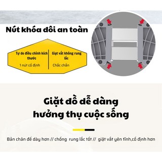 Chân đế kê tủ lạnh Giá đỡ máy giặt 8 trụ đứng 4 bánh Tuỳ chỉnh độ cao Linh hoạt kích cỡ di chuyển dễ  Gia dụng Myd.23