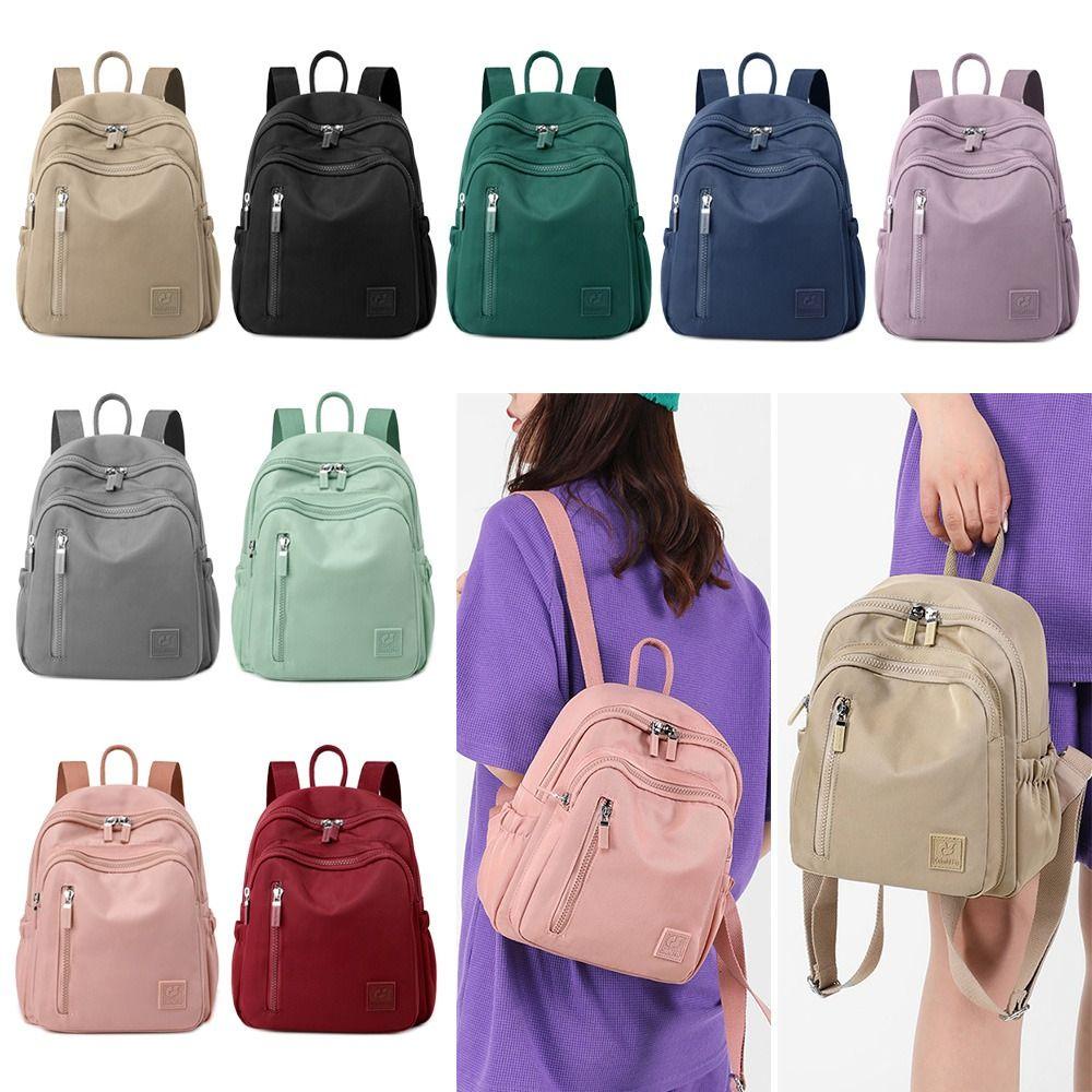 HOBBYIN Ba lô du lịch HOBBYIN, Ba lô đeo vai màu trơn chống thấm nước, Ba lô cầm tay Mini thời trang Dung tích lớn Túi đi học nhẹ dành cho học sinh