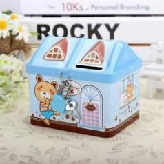 Két đựng tiền hình ngôi nhà - Két sắt mini tiết kiệm tiền cho bé (có khóa)