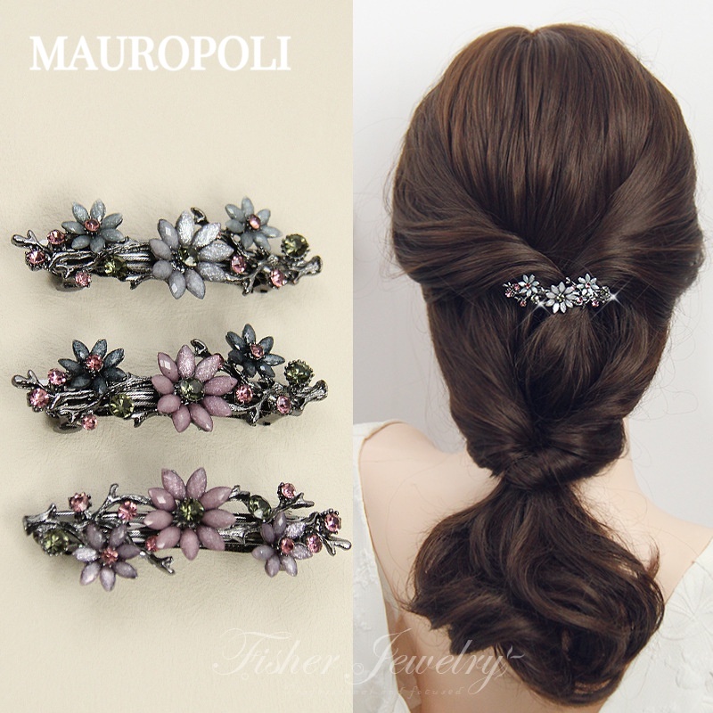 Mauropoli [Hàng Có Sẵn] Kẹp Tóc Hoa Cúc Phong Cách retro Đơn Giản Thời Trang Dễ Phối Đồ Cho Nữ