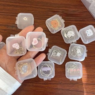 Hộp Bảo Quản Vuông Nhựa Trong Suốt - Bông Tai Di Động Vòng Cổ Hạt Trang Sức Hộp Bảo Quản Mini
