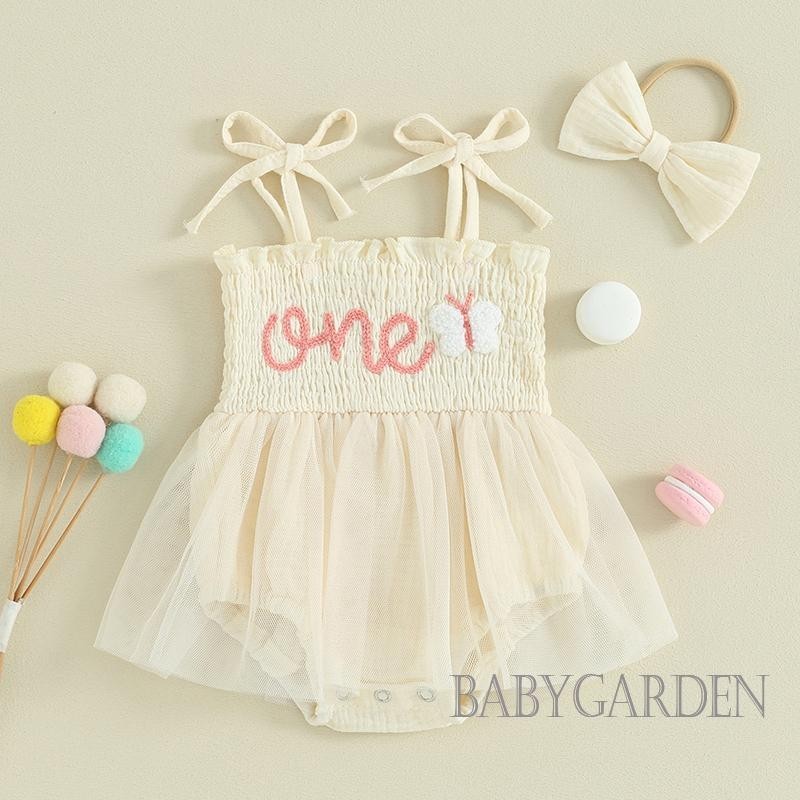 Áo Liền Quần Dạng Đầm Không Tay Có Cột Nơ Cho Bé Gái 0-18 Tháng 1 Tuổi