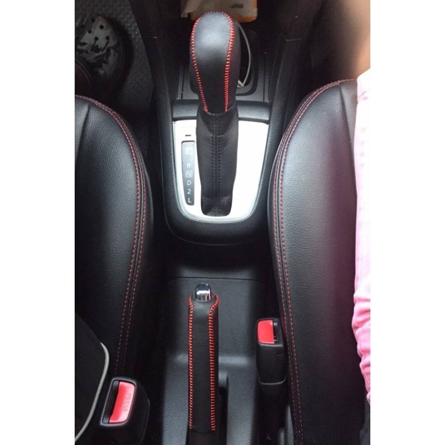 Bọc cần số & phanh tay xe Suzuki Ertiga, Swift, XL7 (AT) da bò nhập khẩu, khâu thủ công