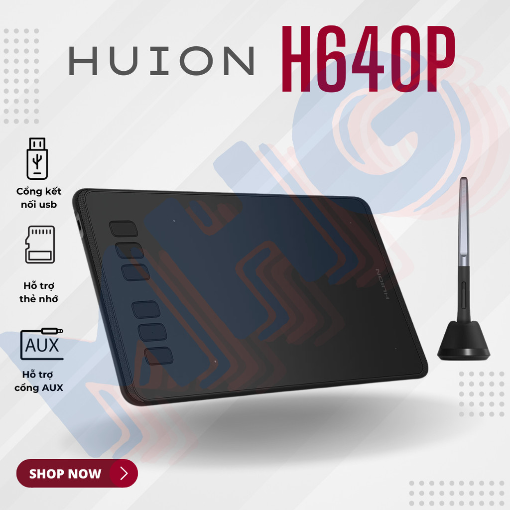 Bảng Vẽ Huion H640P Bút Không Pin 8192 Lực Nhấn 6 Phím Tùy Chỉnh Hỗ Trợ ...