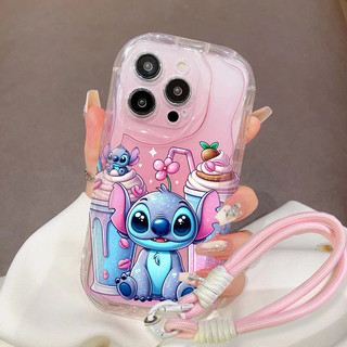 Stitch Hoa Dâu Tây Dành Cho Realme Note 50 60 60X 70 70T C67 C61 C53 C51 C75 C63 C20 C31 C55 C35 C33 C30 C30S Phim Hoạt Hình Bé Gái Bé Trai TPU Dây Điện Thoại Trường Hợp