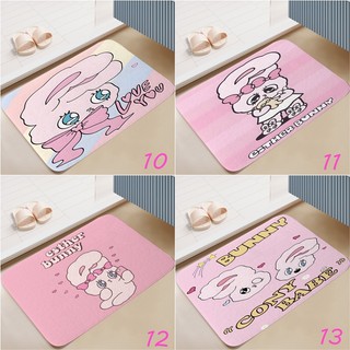 Thảm cửa Esther Bunny Hoạt hình Thảm cửa thỏ dễ thương ngọt ngào Quà tặng thiết thực cho gia đình Phòng ngủ Văn phòng Thảm trải sàn chống trượt (60x40CM)
