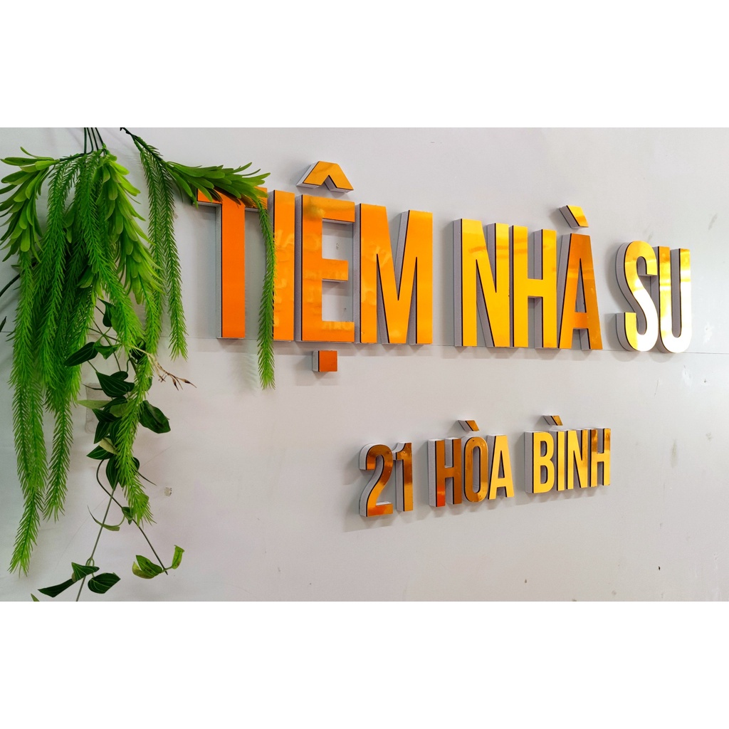 Chữ NỔI cao 10cm / 20cm TRÁNG GƯƠNG Dán Tường, Biển Quảng Cáo