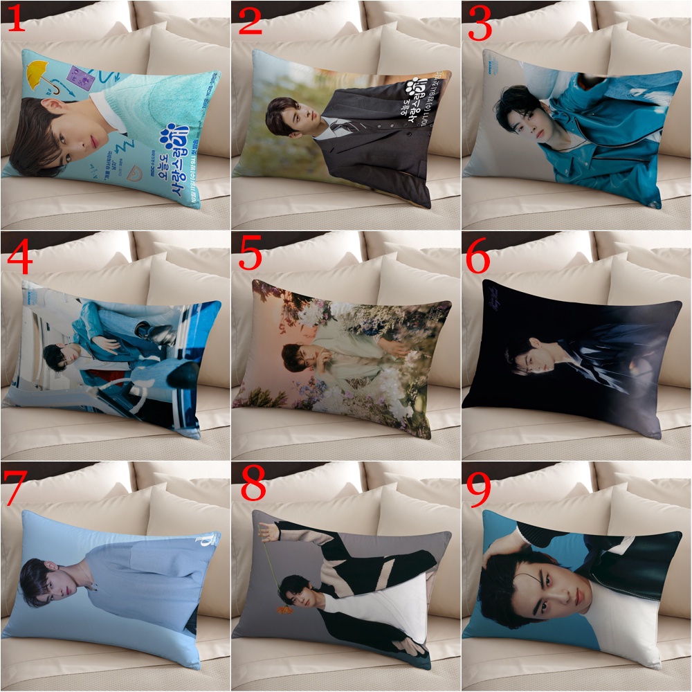 Cha eun woo Vỏ Gối Hình Chữ Nhật Một Mặt Bằng polyester In Chữ good day to be a dog Trang Trí Nhà Cửa (Không Có Lõi)