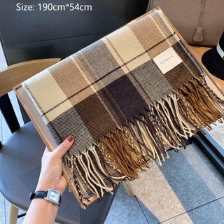Khăn pashmina kẻ sọc mùa đông, dày mềm mại, họa tiết thanh lịch