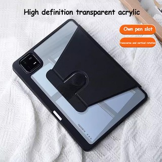 Ốp 360° da PU trong suốt cho Xiaomi Pad 6S Pro 12.4/Pad 5/6 Pro/Pad 10.61/Redmi Pad SE 11 inch, khe cắm bút