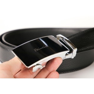 Thắt lưng da bò nam cao cấp vân hạt - Dây nịt nam mặt khoá tự động Fttleather - Mã DF230402