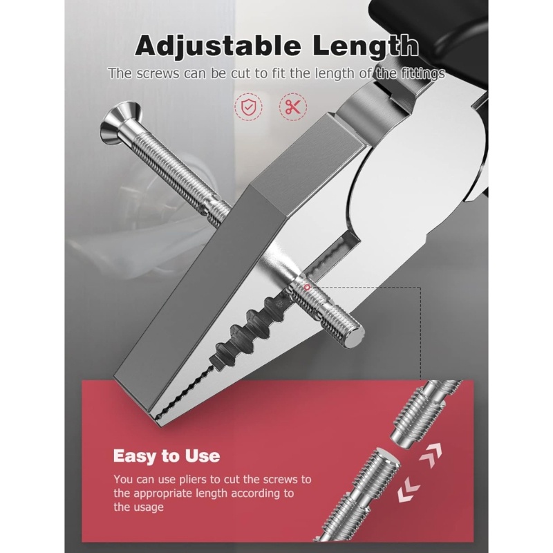 Kelln 50 Gói 4mm Tay Nắm Cửa Vít Bộ Tay Nắm Cửa Bu Lông Thông Qua Cố Định Cho Tay Nắm Cửa Hoa Hồng Núm Khóa Cửa Escutche