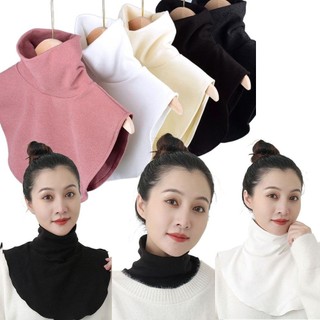 NCE Cổ giả cao co giãn có thể tháo rời, với nắp đáy trang trí làm cổ áo hoặc khăn quấn cổ ấm hơn