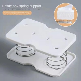 Hộp đựng khăn giấy lò xo SAVORBOX, nhựa Pallet, đáy đàn hồi cao, màu trắng, phụ kiện giấy