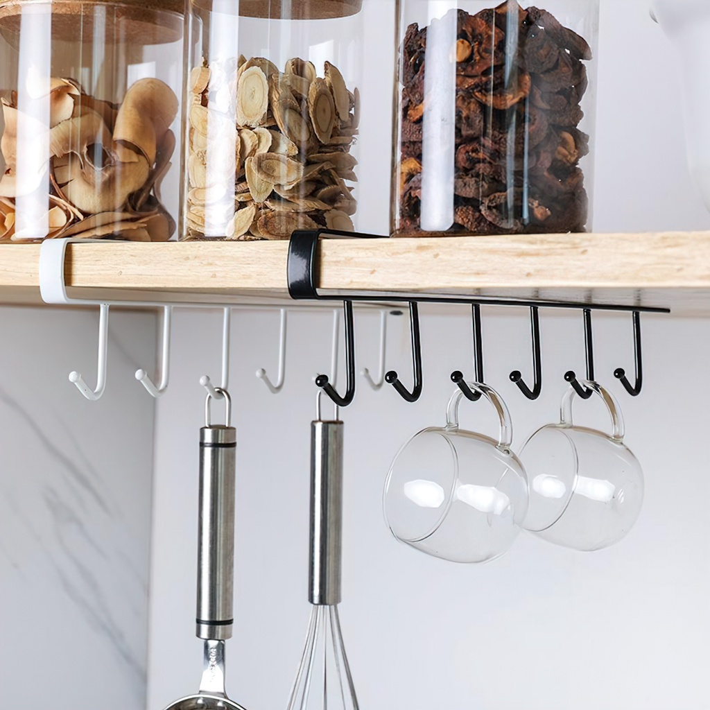 Giá sỉ - Móc treo đa năng, Móc treo đồ đa năng gắn cài kẹp dưới tủ bếp quần áo kệ bàn để cốc ly dụng - FETA