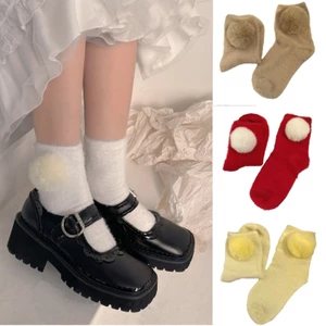 XGB Nữ Bé Gái Mắt Cá Chân Tất Mùa Đông Ấm Áp Lông Ngọt Ngào Sang Trọng Fuzzy Sang Trọng Tất
