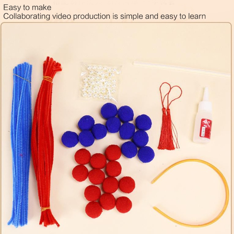 Fl Creative Hairband Craft Set dành cho bé gái Băng đô Opera Bắc Kinh có thể điều chỉnh