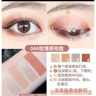 Bảng phấn mắt MIN SHZEE, phấn mắt nội địa trung makeup tông cam hồng nâu