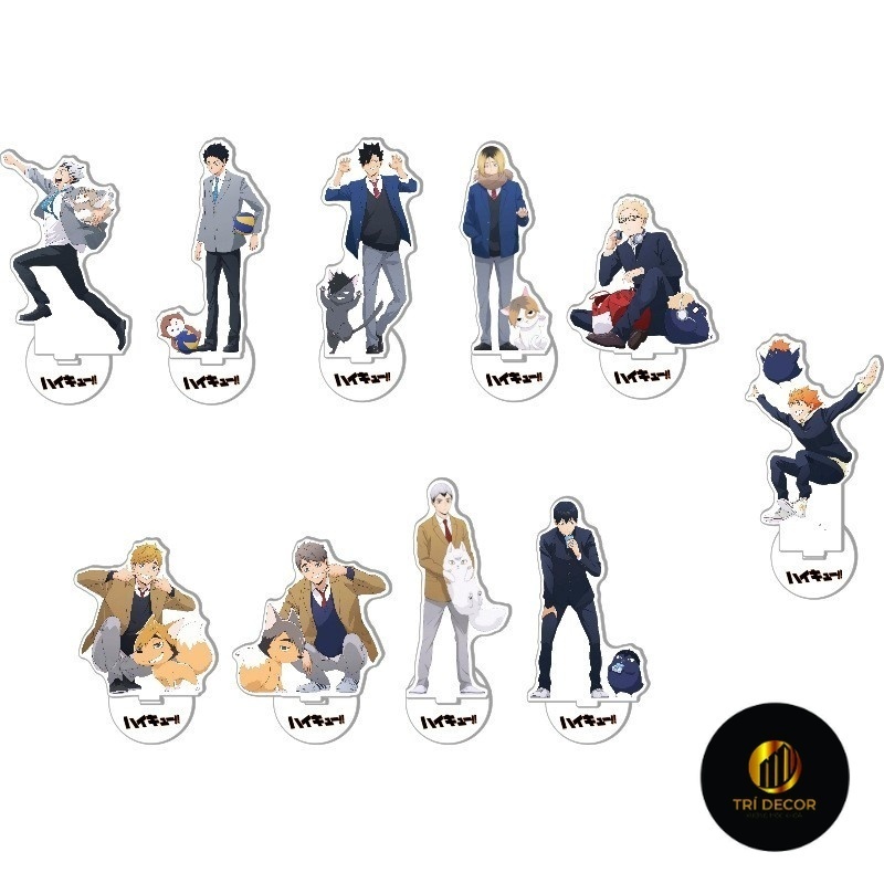 ( TAN HỌC ) Standee mô hình Haikyuu!! Vua bóng chuyền tượng acrylic standee anime mica chibi trang trí trưng bày