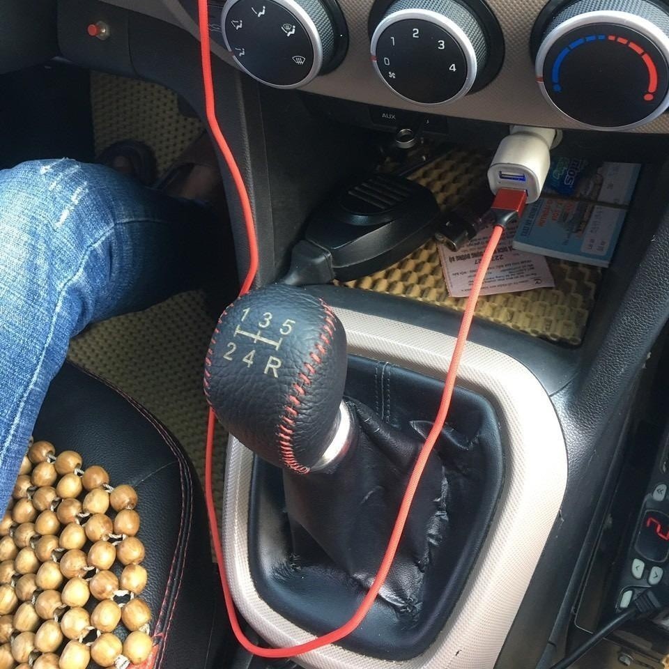 Bao Da Cần Số, Tay Phanh xe HYUNDAI I10 Số sàn da thật nhập khẩu, khâu thủ công