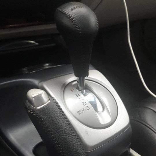 Bọc cần số- phanh tay Honda Civic, Accord AT 2008-2010 da bò thật khâu thủ công