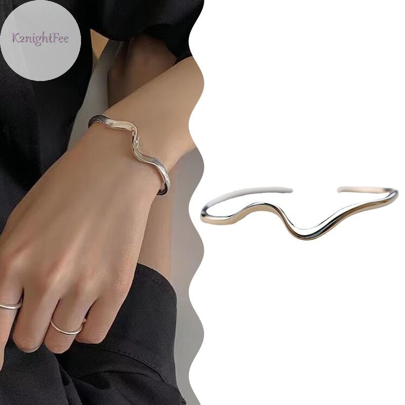K2nightfee Bạc Bóng Không Đều Mobius Vòng Tay Có Thể Điều Chỉnh Cá Tính Dây Đeo Tay Dành Cho Nữ VN