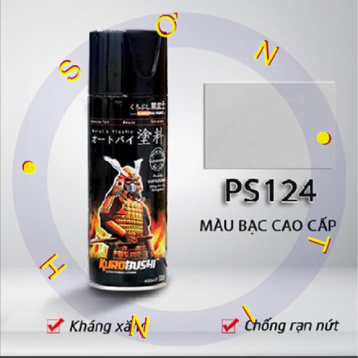 Sơn xịt Samurai Kurobushi - màu bạc cao cấp PS124 (400 ml) | Shopee ...