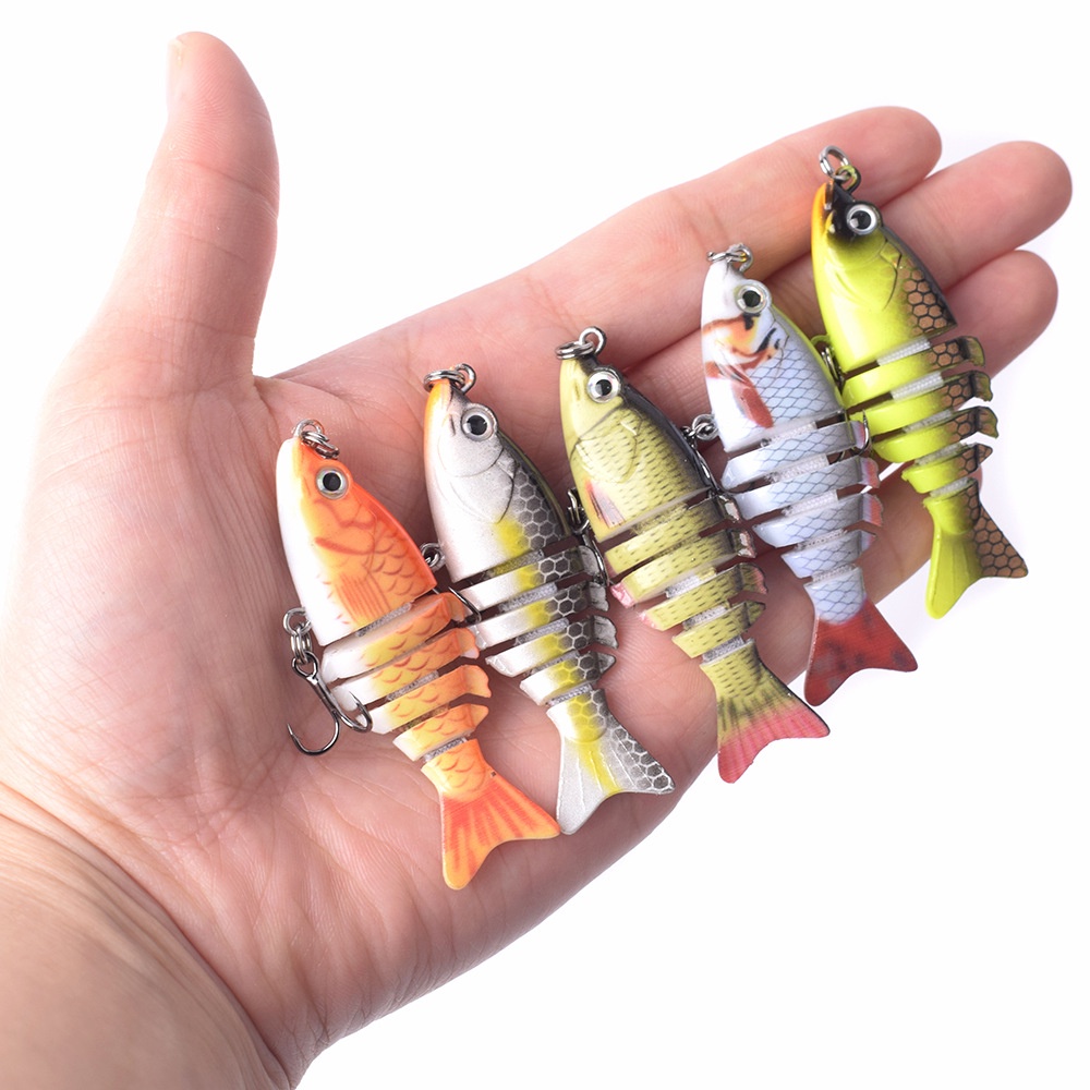 6cm 4.7g Mini Mồi Câu Cá Swimbait Nhiều Phân Đoạn Khớp Đánh chìm Crankbait Lặn Mồi umpan Pancing Gewang Bass Killer Bionic Giả Cá Giải Quyết