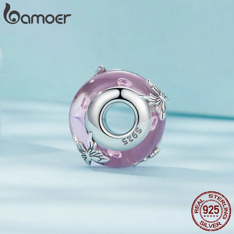 Bamoer Mặt Dây Chuyền Hình Bướm Bằng Thủy Tinh Bạc 925