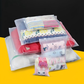 Bộ 5 Túi zip lụa mờ đựng quần áo, mỹ phẩm, giày dép, vớ du lịch / Túi bảo quản quần áo vật dụng - SUNNY DAY