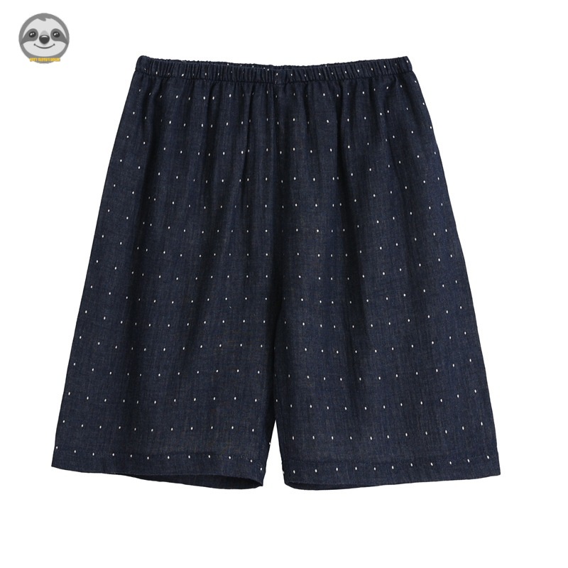 Phong Cách muji Nhật Bản Quần Short cotton Hai Lớp / Quần Đùi cotton Nguyên Chất / Quần Ngủ Mặc Nhà Thoải Mái / Chấm Bi Cho Cặp Đôi