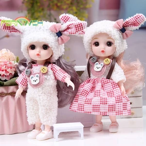 Búp bê khớp di động 16cm Búp bê DIY có quần áo mặc cho bé gái [MỚI]
