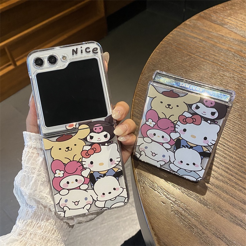 Dễ Thương Ốp Điện Thoại pc Cứng Nhám Trong Suốt Chống Sốc Hoạt Hình Cho samsung galaxy z flip 5 z flip 4 z flip 3 flip5