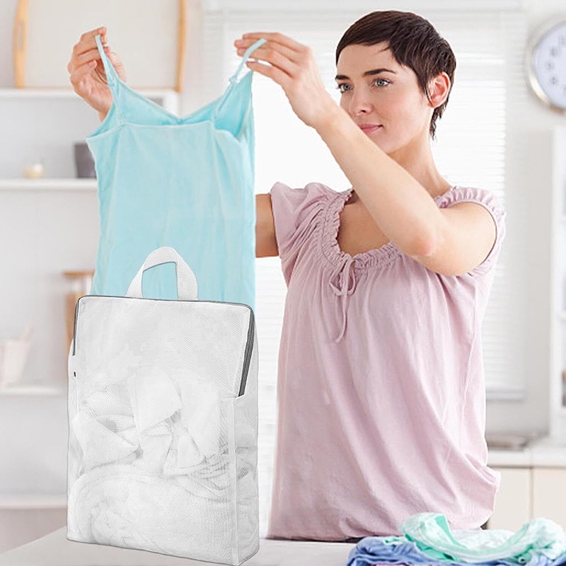 [Fatured] Túi Lưới Giặt Quần Áo Lót / Vớ Có Khóa Kéo Dùng Khi Đi Du Lịch