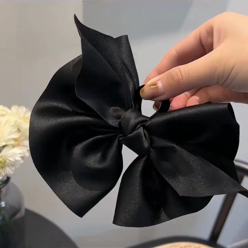 Kẹp Tóc Cá Mập Đính Nơ Cỡ Lớn Bằng Lụa Phong Cách Tiểu Thư Hàn Quốc Phụ Kiện Tóc Nữ Và Bé Gái Empoli