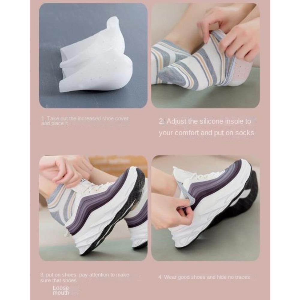 NEAVERLER Tất Chiều Cao Vô Hình, Đệm Gót Chân 2.0-4.0cm Đế Chiều Cao Bên Trong, Silicone Vô Hình Nâng Tăng Tất Nam Nữ
