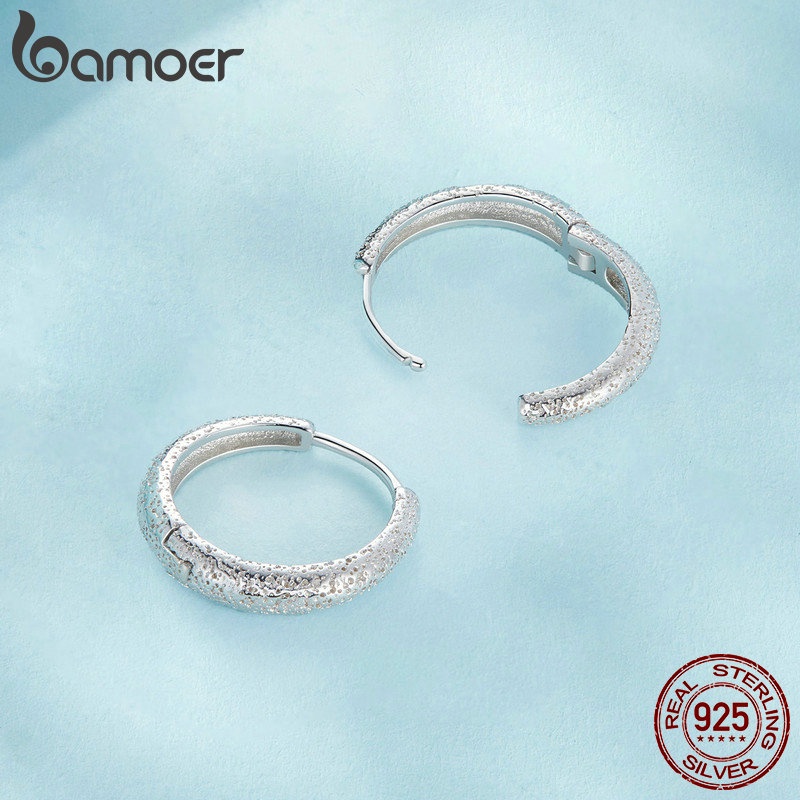 Bamoer Bông Tai Bạc 925 Kiểu Dáng Đơn Giản Cho Nữ