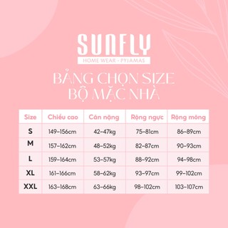 Đồ bộ mặc nhà cotton SUNFLY áo tay lỡ dài quần dài ST9097