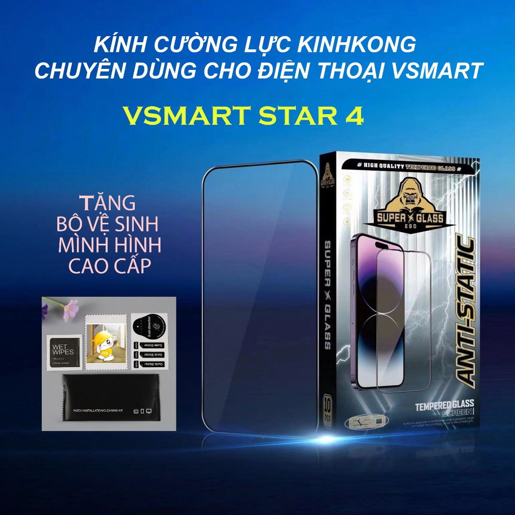 Cường Lực bảo vệ màn hình chuyên dùng cho điện thoại Vsmart STAR 4/ Kính Cường Lực KINHKONG full màn