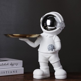 Tượng Phi Hành Gia bê khay Sáng Tạo đựng bánh kẹo,chìa khóa mắt kính Trang Trí Nhà quà tặng decor khai trương Myd.23