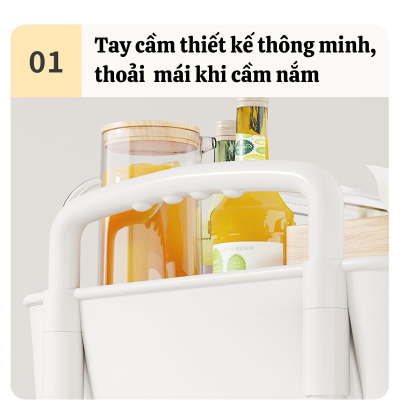 BMZAR Kệ Xe đẩy 3 tầng kệ để đồ đa năng Xe Đẩy Spa Để Đồ có bánh xe  Kệ Tiện Lợi  chuyên dụng cho spa, phòng tắm bếp
